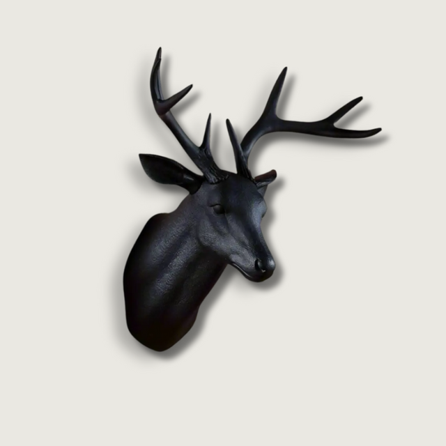 Nordic Deer Wall Decor  Matte Black Stag Head Design - Product showcase