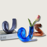 Curved Glass Vase  Modern Wave Design - Product showcase