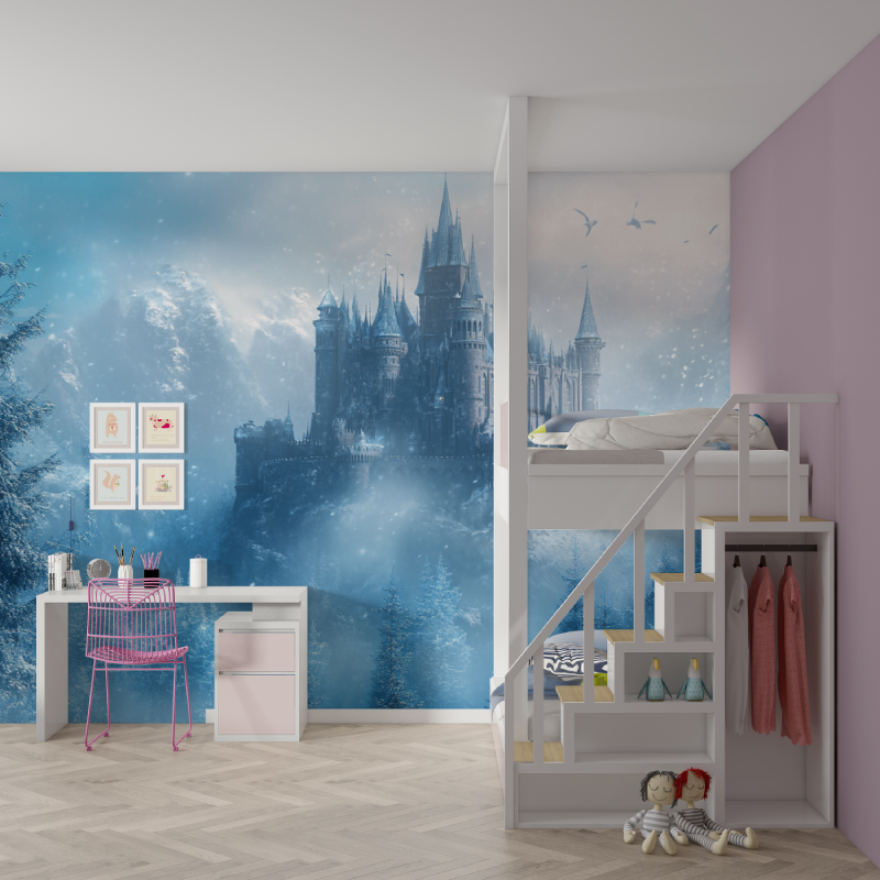 Castle Mural Wallpaper | Magical Winter Fantasy