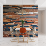 Brick Mural Wallpaper | Industrial Terracotta and Navy Design