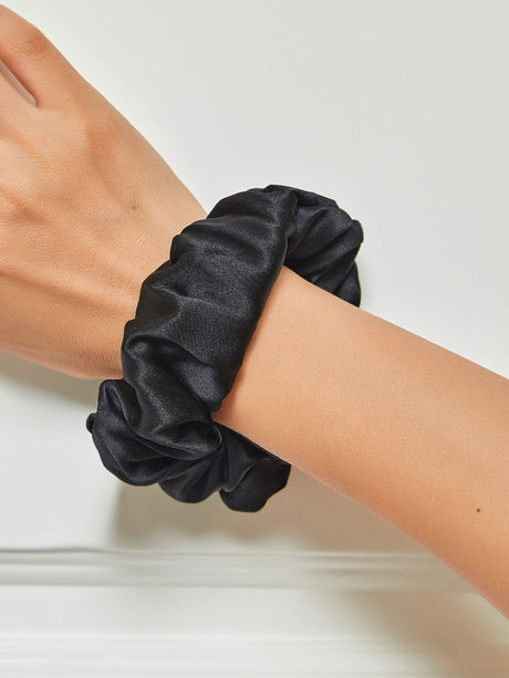 Silk Hair Scrunchie  Premium Mulberry Silk Navy - Product detail 10