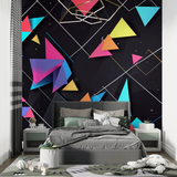 Geometric Mural Wallpaper | Modern 3D Triangle Design
