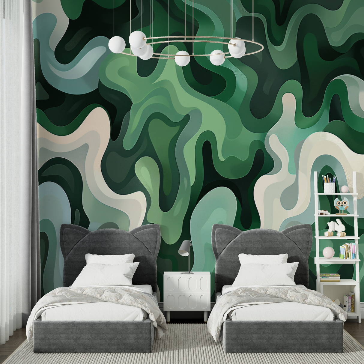 Space Mural Wallpaper | Futuristic Whale Ship Design