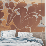 Abstract Mural Wallpaper | Art Deco Terracotta Splash Design