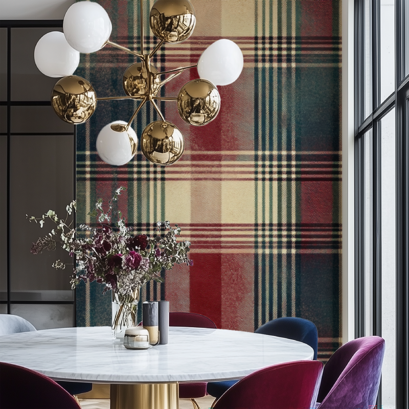 Tartan Mural Wallpaper | Vintage Scottish Pattern