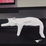 Modern Cat Sculpture  Geometric Low Poly Design - Product example