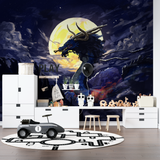 Dragon Mural Wallpaper | Mystical Night Sky Scene