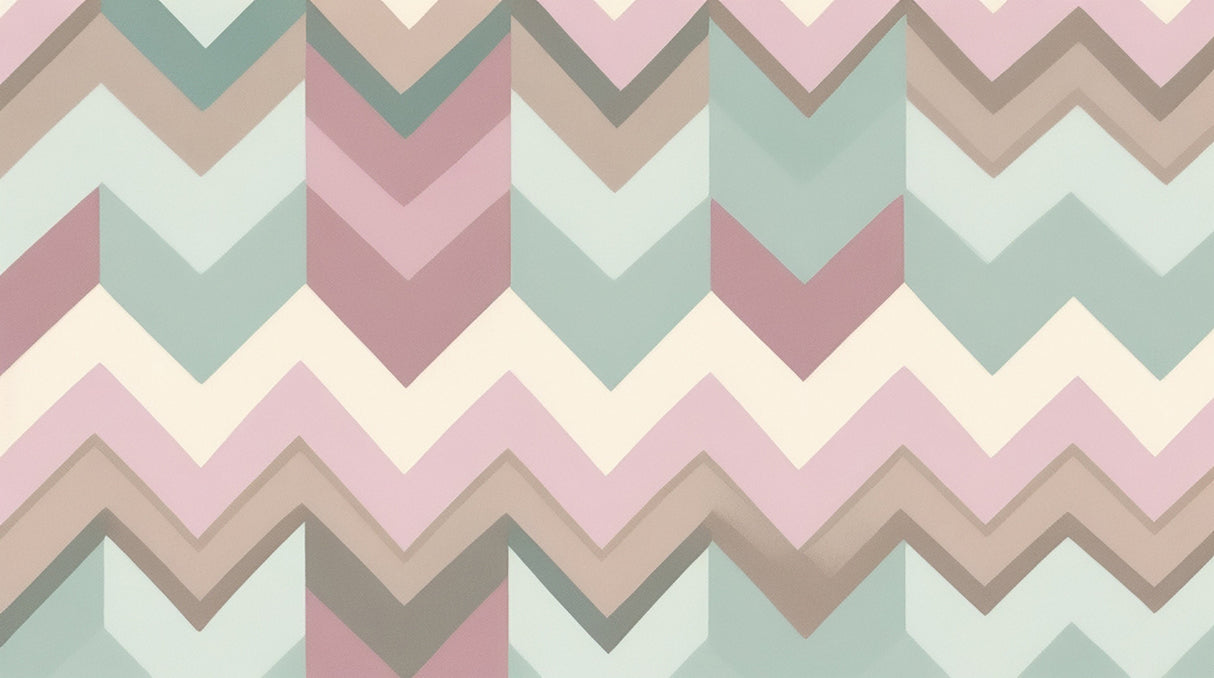 Geometric Mural Wallpaper | Pastel Chevron Pattern