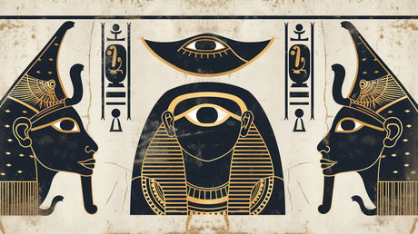 Egyptian hieroglyphs wallpaper design file showing detailed black and gold pattern