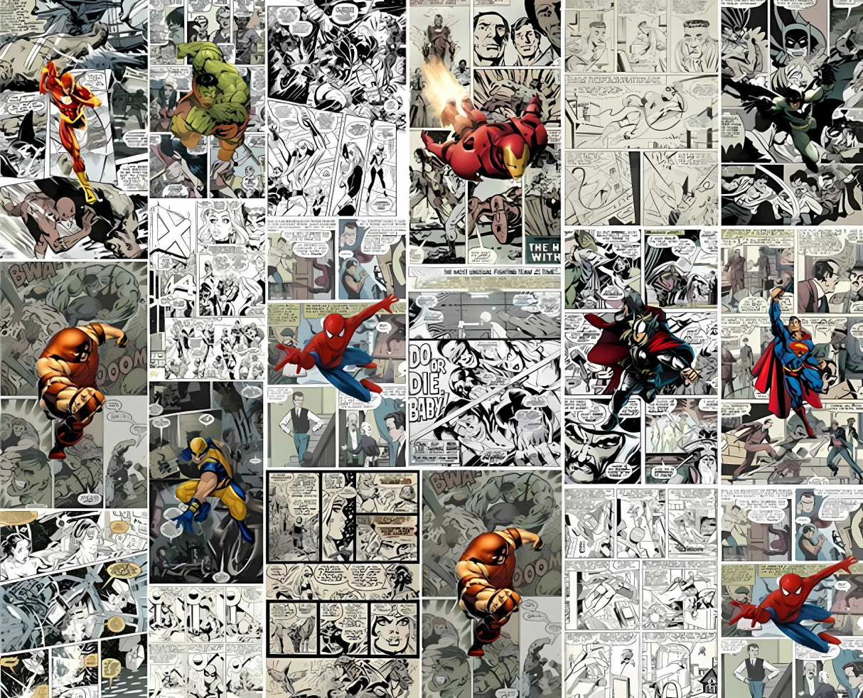 Comic Book Mural Wallpaper | Marvel Superheroes Collection