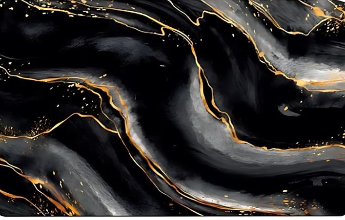 Marble Mural Wallpaper | Black and Gold Abstract Design
