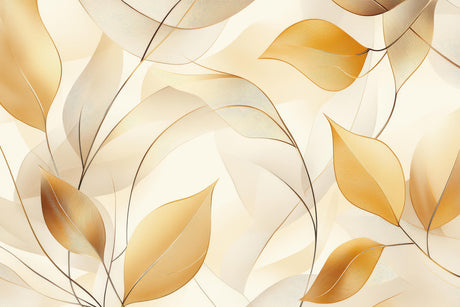 Design file showing detailed golden leaf pattern on beige background