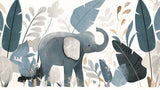 Elephant Mural Wallpaper | Jungle Botanical Design