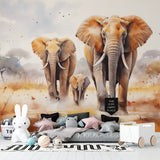 African wildlife wallpaper bringing warmth to home office space