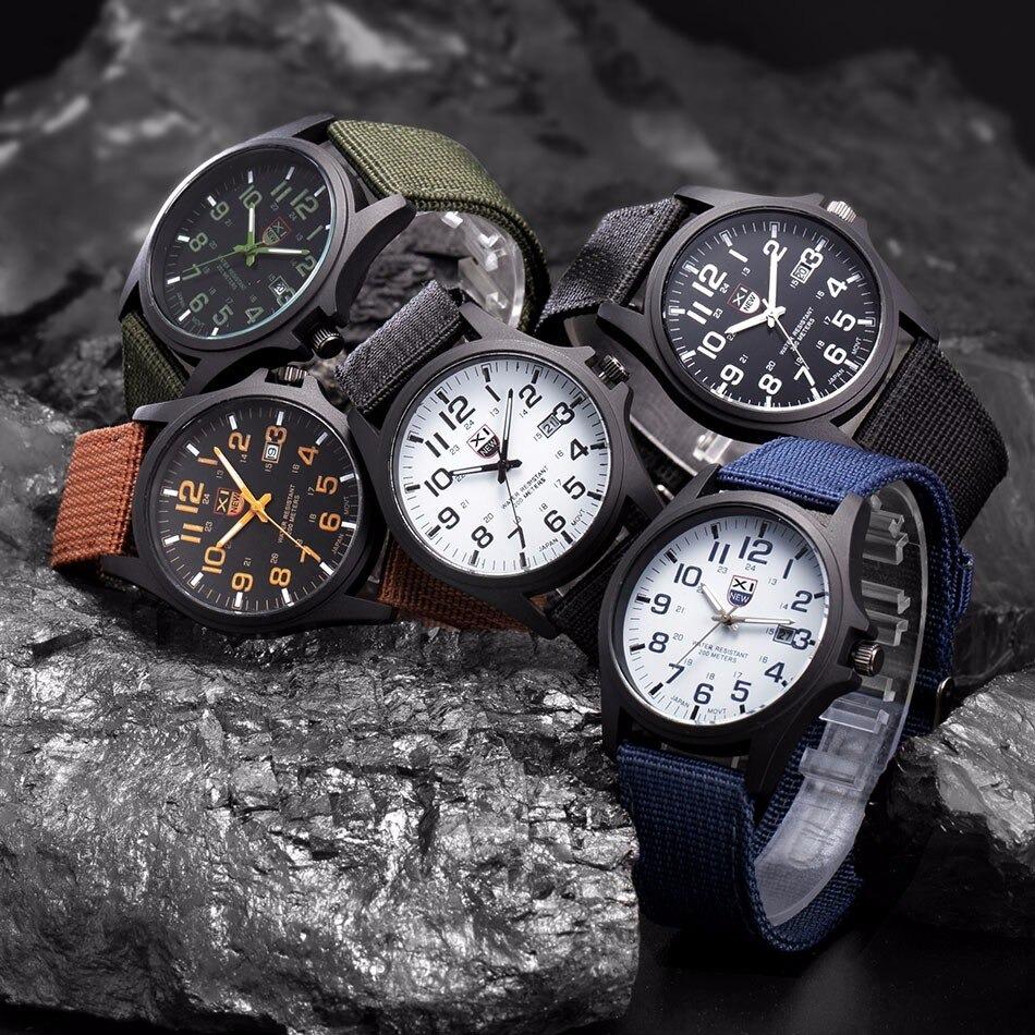 Military Field Watch  Black Canvas Strap With Luminous Dial - Product example