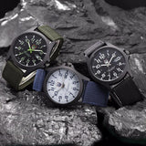 Military Field Watch  Black Canvas Strap With Luminous Dial - Detailed view