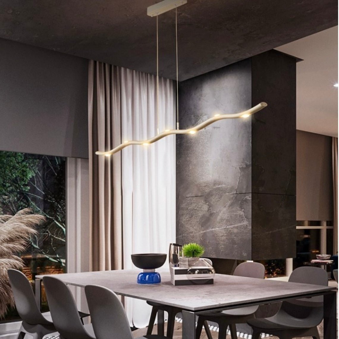 Modern LED Linear Pendant Light  Zigzag Aluminum Design - Product detail 9