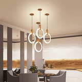 Modern Ring Chandelier  White Wood Circle Design - Product detail 9