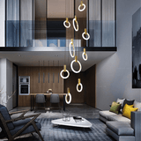 Modern Ring Chandelier  White Wood Circle Design - Product detail 12