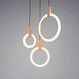 Modern Ring Chandelier  White Wood Circle Design - Product detail 13