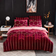 Geometric Cotton Duvet Cover  Burgundy Gold Pattern - Detailed view