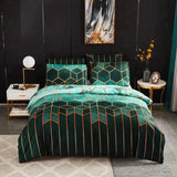 Geometric Cotton Duvet Cover  Burgundy Gold Pattern - Product detail 5