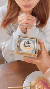 Musical Birthday Gift Box  Rotating Bear Cake Design - Detailed view