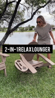 Adjustable Adirondack Chair  HDPE Outdoor Recliner With Ottoman - Detailed view