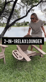 Adjustable Adirondack Chair  HDPE Outdoor Recliner With Ottoman - Detailed view