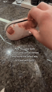 Double Layer Glasses Case  Contact Lens Storage System - Detailed view