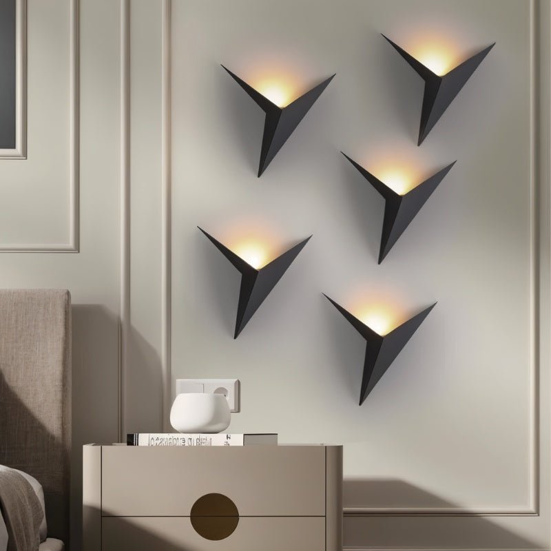 Modern Wall Sconce  Geometric Triangle Design - Detailed view