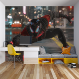 Superhero Mural Wallpaper | Spider-Man Night City Action