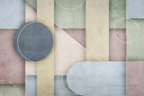 Geometric Mural Wallpaper | Pastel Art Deco Design