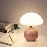 Modern Mushroom Table Lamp  Ceramic Base With Dome Shade - Product detail 6