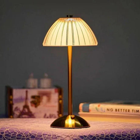 Modern Table Lamp  Pleated Shade with Brass Base - Product detail 6