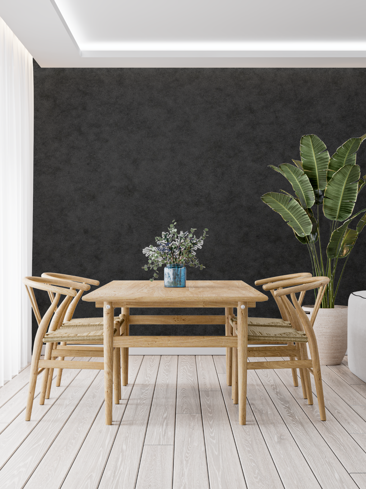 Textured Mural Wallpaper | Dark Grey Modern Design