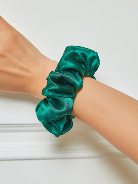 Silk Hair Scrunchie  Premium Mulberry Silk Navy - Product detail 14