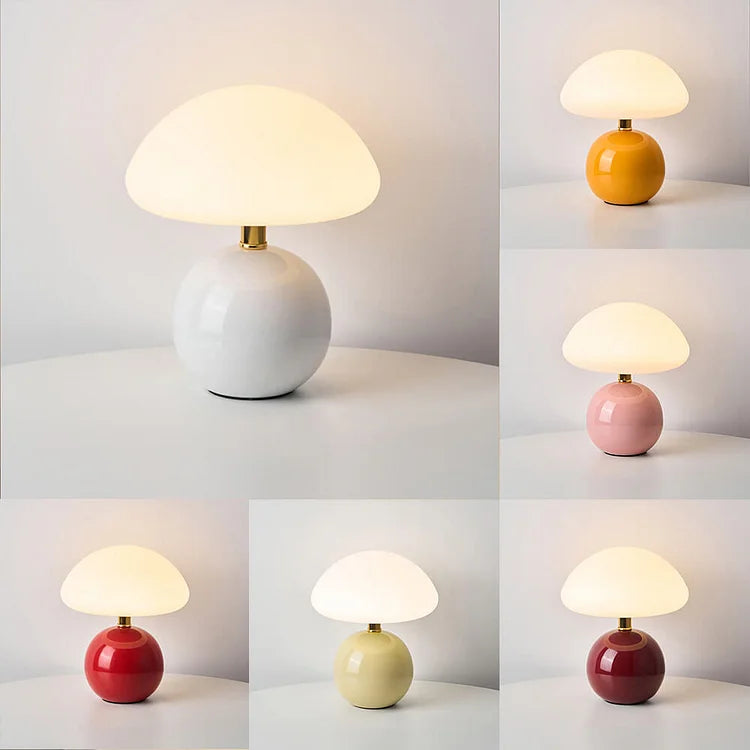 Modern Mushroom Table Lamp  Ceramic Base With Dome Shade - Product detail 12