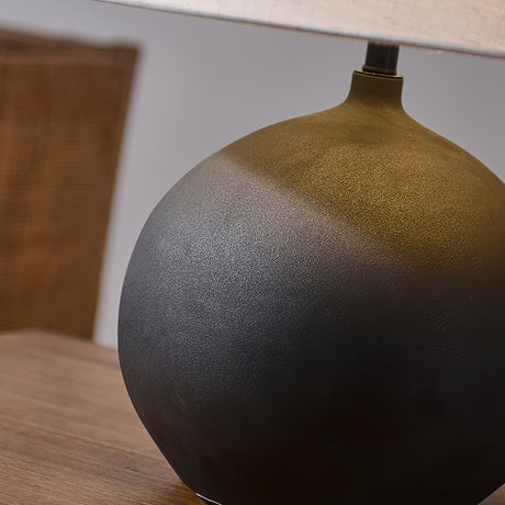 Ceramic Table Lamp  Matte Black Base with Linen Shade - Product detail 15