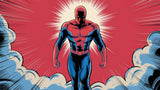 Superhero Mural Wallpaper | Comic Book Art Style in Red and Blue