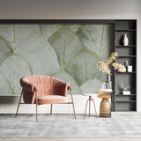 Botanical Mural Wallpaper | Large Green Leaves Pattern
