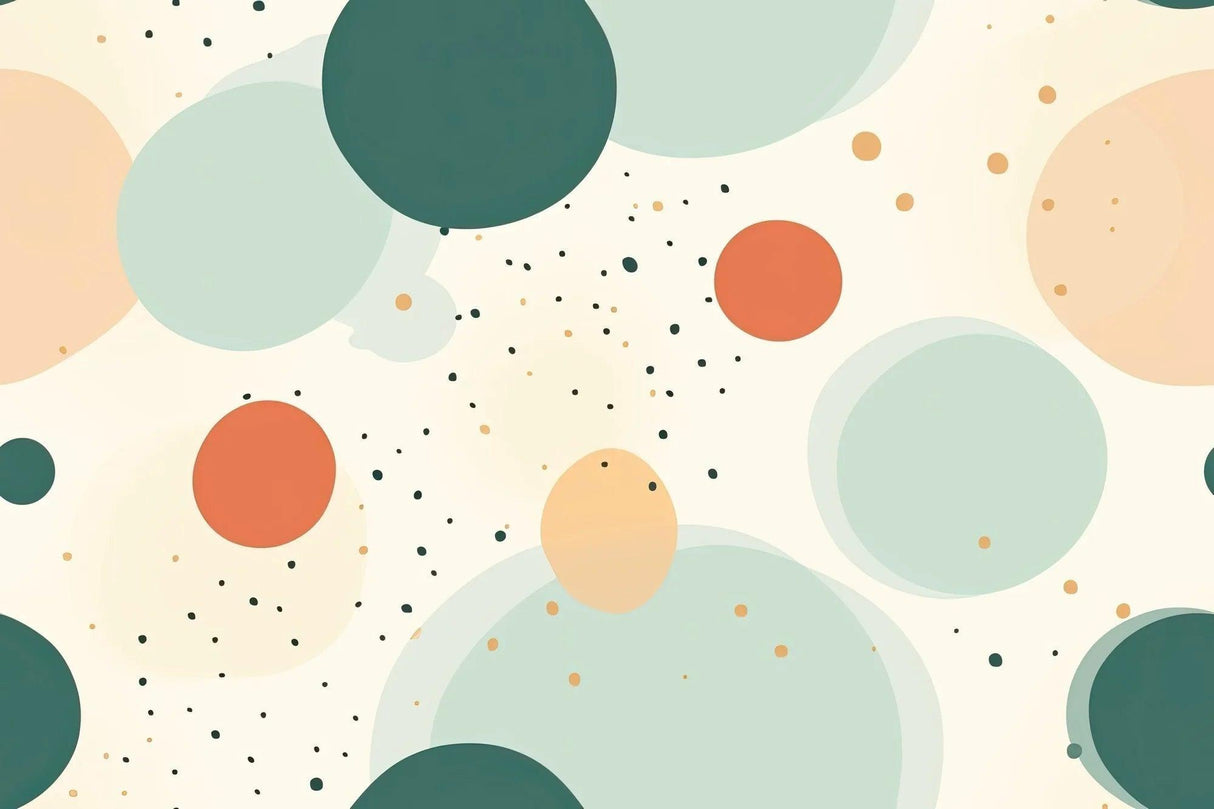 Abstract Mural Wallpaper | Modern Pastel Circles and Dots