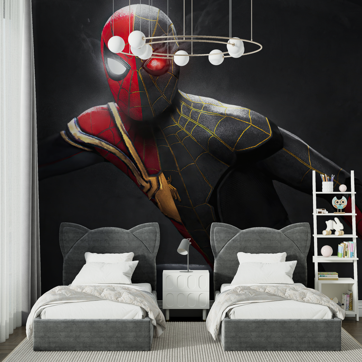 Superhero Mural Wallpaper | Spider-Man Black and Red Design