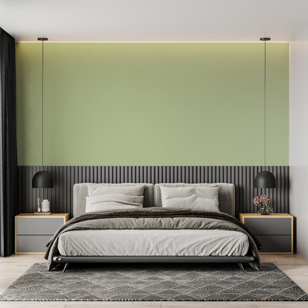 Modern Mural Wallpaper | Light Green Minimalist Design