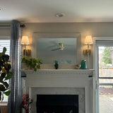 Modern Wall Sconce  Black Metal Frame With White Shade - Product example