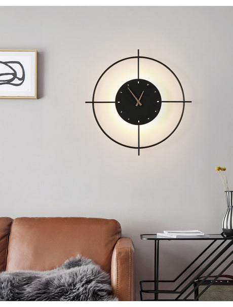 Modern Wall Clock  LED Backlit Gold Circle Design - Product example