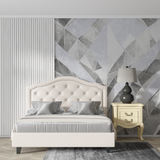 Geometric Mural Wallpaper | Modern Grey and White Pattern