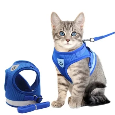 Reflective Cat Harness Set  Safety Mesh Design With Night Visibility - Product detail 5