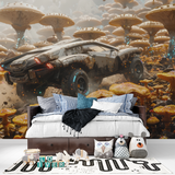 Gaming Mural Wallpaper | Futuristic Rally Car in Fantasy World