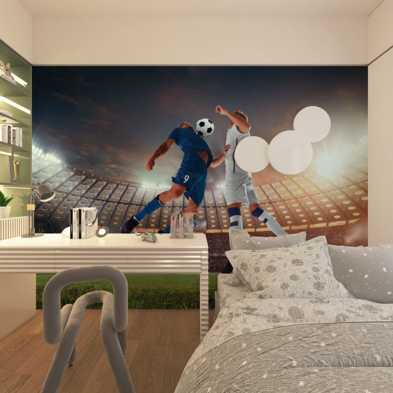 Football Mural Wallpaper | Stadium Match Action Scene